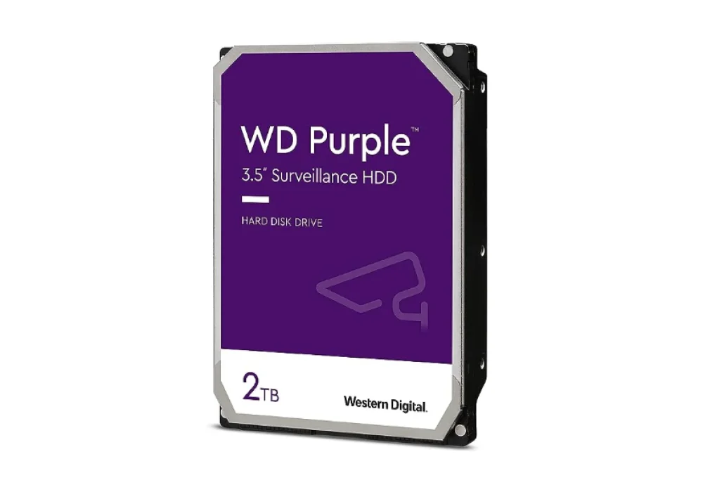 Internal WD Purple 2TB Hard Drive HDD - SATA 6 Gb/s, 64 MB Cache, 3.5"