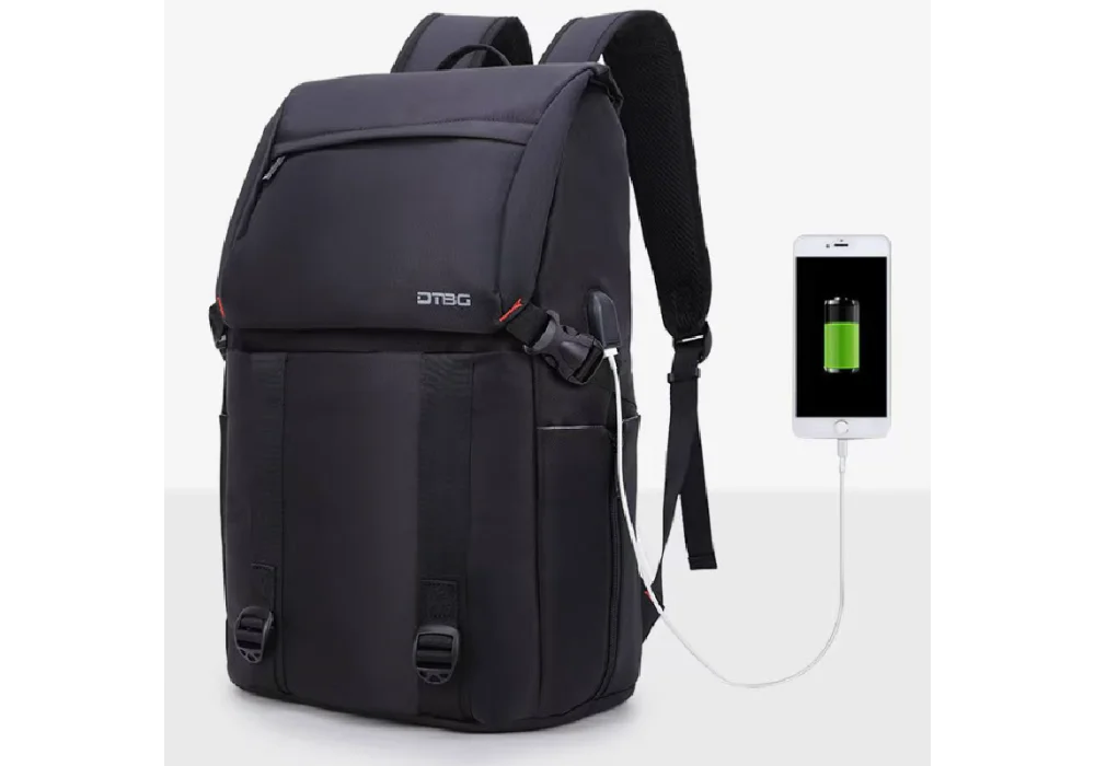 DTBG D-8226W Waterproof Backpack With USB Charging Port for Laptop Up to 17" - Black