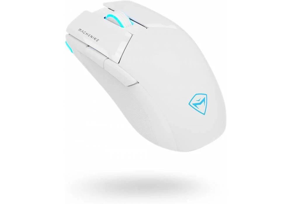 MACHENIKE M7 Pro Gaming Mouse (PAW 3104 Sensor) Wireless/Wired RGB Computer Mouse with 8000 DPI and 6 Programmable Buttons, High Performance Lightweight Gaming Mouse for PC/Mac - White