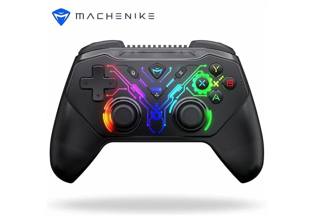 Machenike G3S Wireless Gaming Controller for Windows PC, Switch, Android, PC Controller With LED Backlight Dual Vibration Motors, Dual Connection Modes, Plug and Play Black
