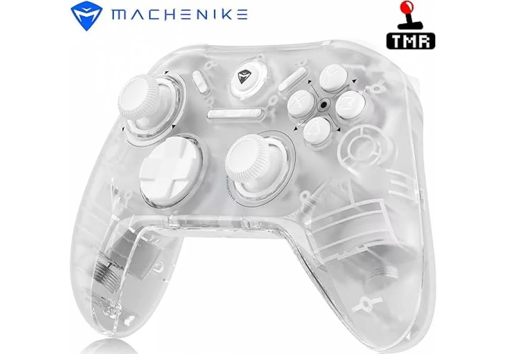 Machenike G1 Pro 1000Hz Wireless Gaming Controller for PC, Windows, Android, iOS, Switch, PC Controller with TMR Joystick Triggers/Gyroscope White