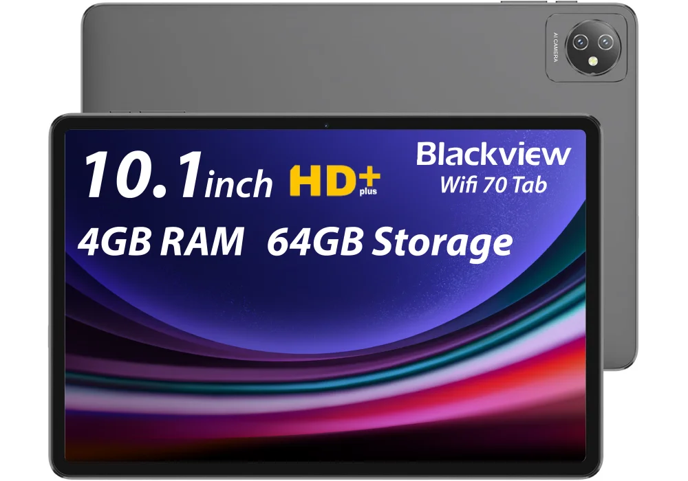 Blackview Tab 70 Wifi, 4GB RAM, 64GB Storage, 10.1-inch HD+ / Android 12, Space Grey